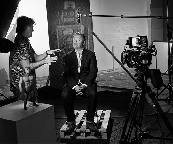 David McKay with Director Paul Clarke behind the scenes. Photo by Scott Dettrick.